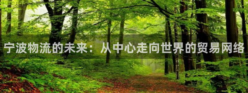 28圈赌博软件正规吗：宁波物流的未来